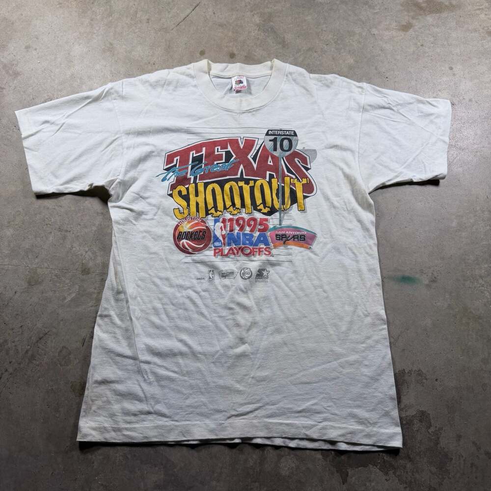 VTG 95 NBA Playoffs Texas Shootout Houston Rockets San Antonio Spurs Large Shirt